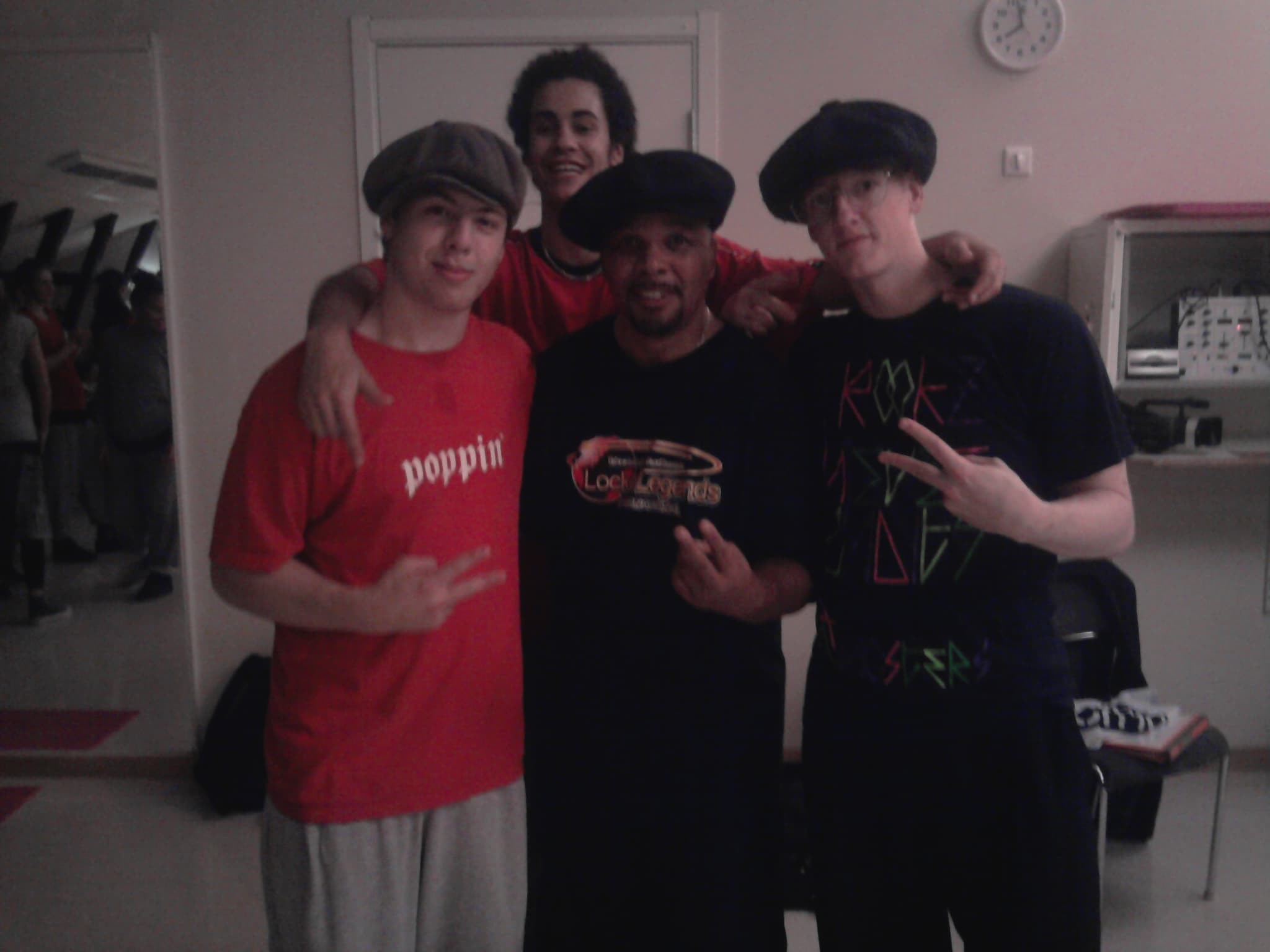 Alex, Yared, O.G. Skeeter Rabbit och Manne på FunkCamp 2005, när Skeeter var i Sverige och delade med sig av sin kunskap.